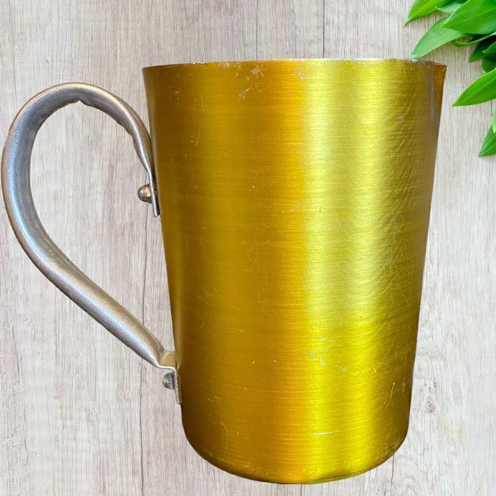 Mid Century Modern Aluminum Pitcher Gold